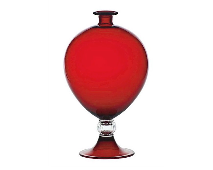 Vaso Veronese vetro di Murano rosso Venini