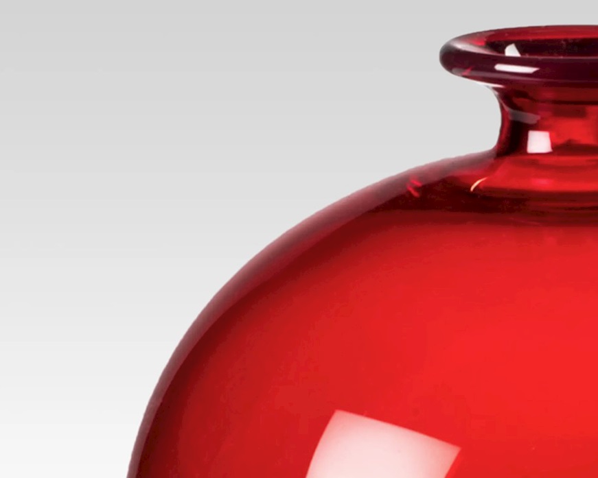 Vaso Veronese vetro di Murano rosso Venini
