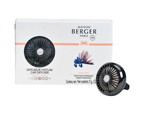 Car diffuser Gun Metal with Liliflora refill Maison Berger Paris