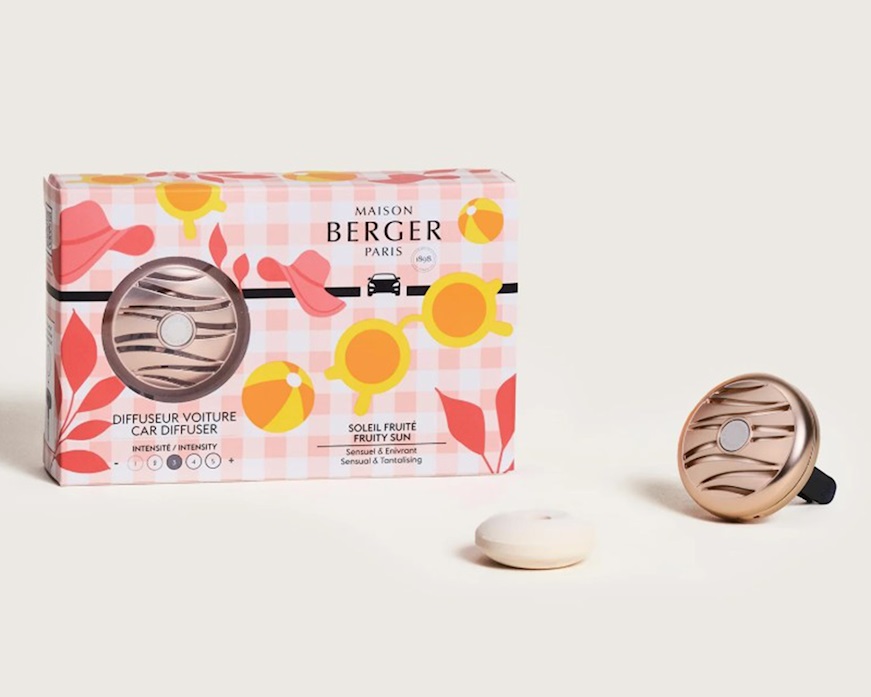 Car diffuser Estivale with Soleil Fruite refill Maison Berger Paris