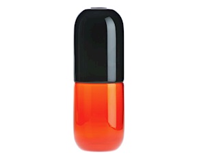 Happy Pills Feniletilamina vetro di Murano nero e arancio Venini