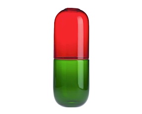 Happy Pills Adrenalina vetro di Murano rosso e verde erba Venini