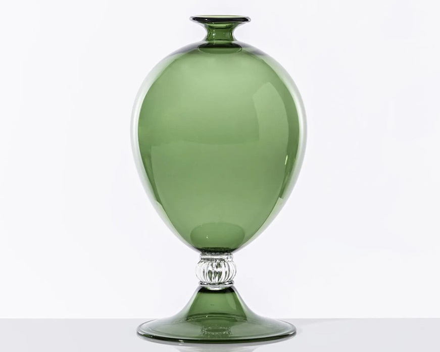 Vaso Veronese vetro di Murano verde mela Venini