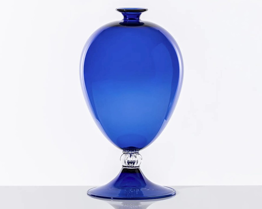 Vaso Veronese vetro di Murano zaffiro Venini