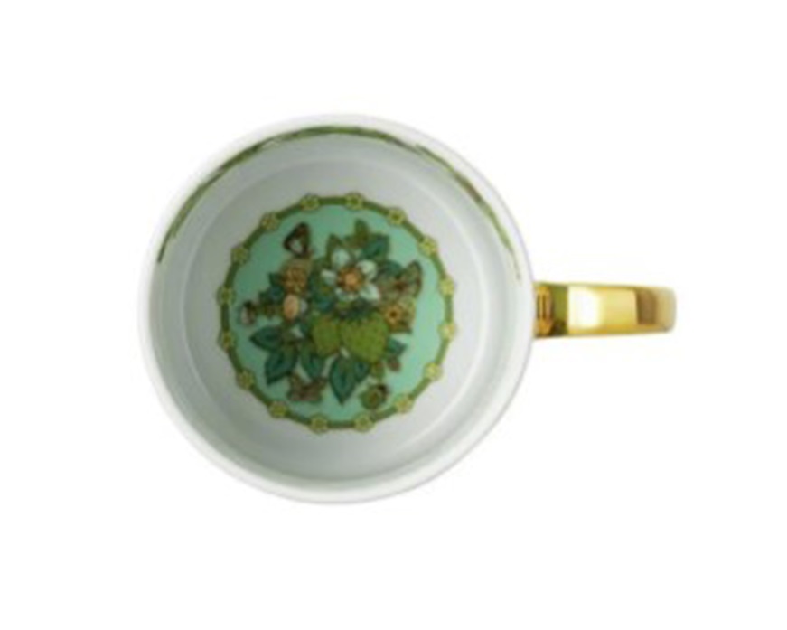 Mug with handle Le Jardin Anniversary porcelain Green Versace