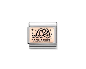 Aquarius Composable steel rosegold and black enamel Nomination