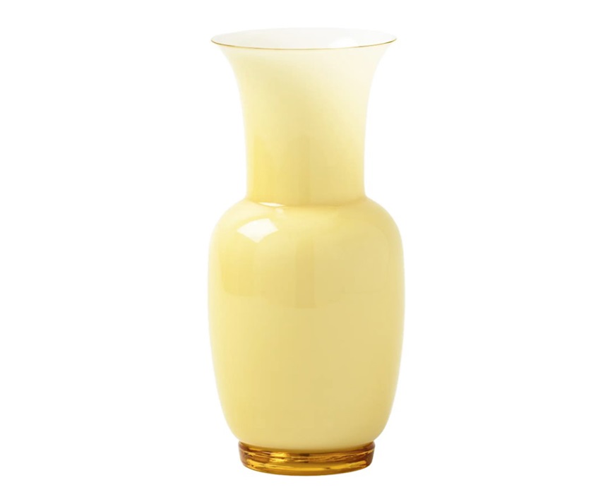 Vaso Opalino vetro di Murano burro e lattimo Venini