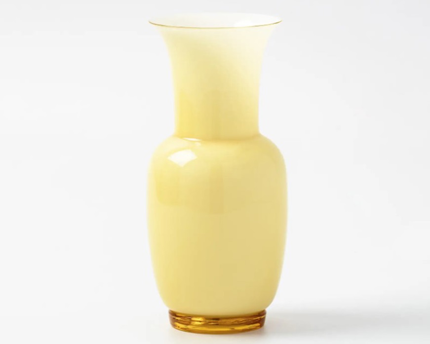 Vaso Opalino vetro di Murano burro e lattimo Venini