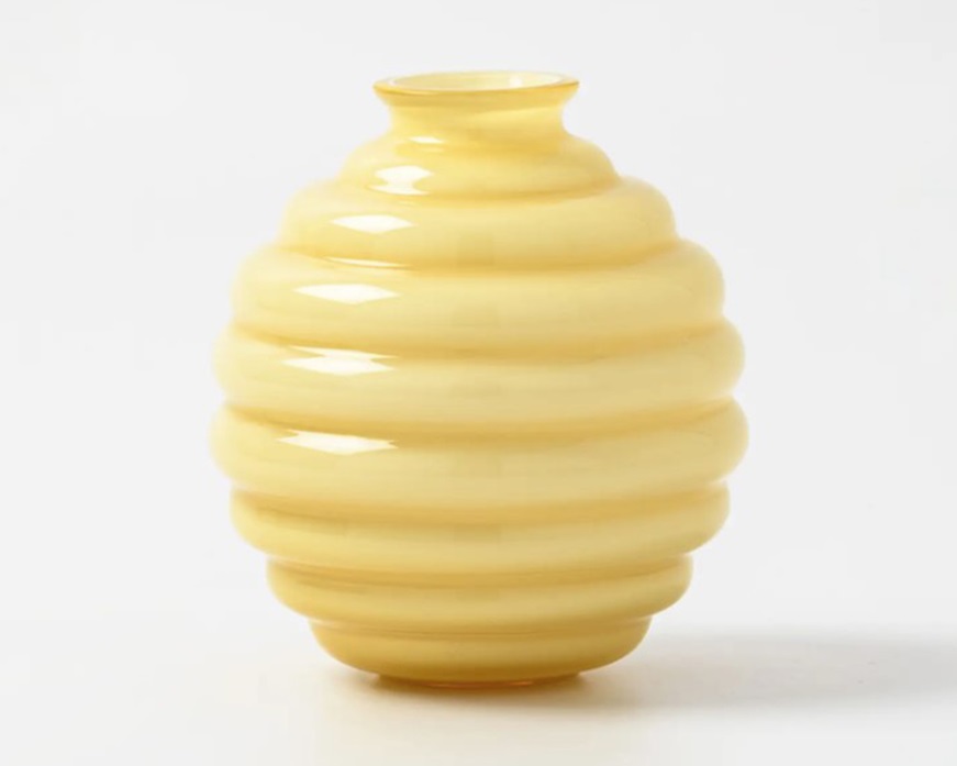 Vaso Decò vetro di Murano burro Venini