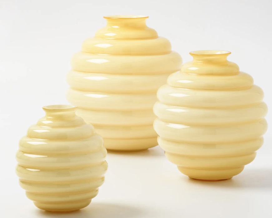 Vaso Decò vetro di Murano burro Venini