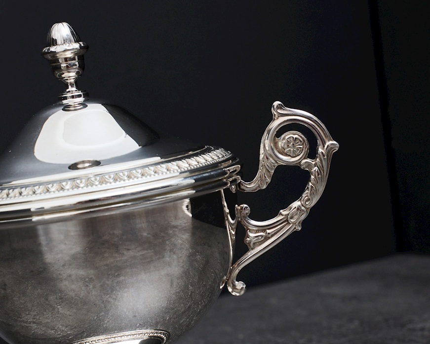 Sugar bowl silver 169 grammi in Empire style Zanolli Vintage