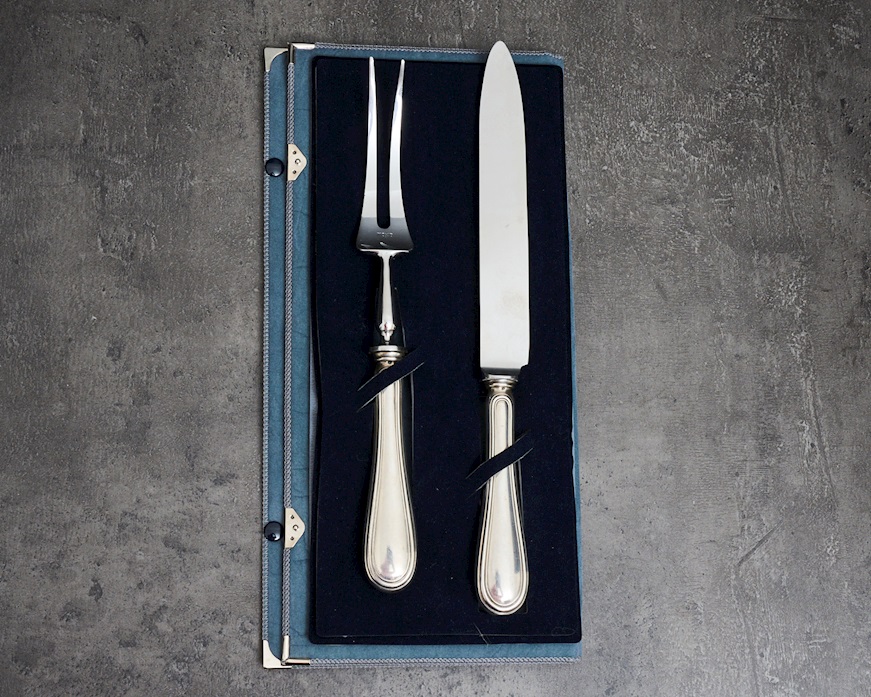 Posate arrosto argento 50 grammi 2 pezzi in stile Inglese usato ricondizionato Zanolli Vintage