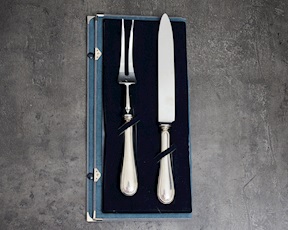 Posate arrosto argento 50 grammi 2 pezzi in stile Inglese usato ricondizionato Zanolli Vintage