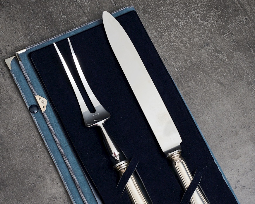 Posate arrosto argento 50 grammi 2 pezzi in stile Inglese usato ricondizionato Zanolli Vintage