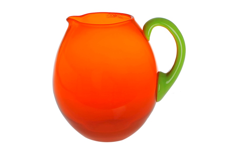 Caraffa Dandy vetro di Murano pisello arancio Nasonmoretti