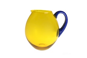 Caraffa Dandy vetro di Murano blu giallo Nasonmoretti