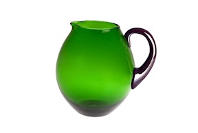 Caraffa Dandy vetro di Murano mirtillo verde pino Nasonmoretti