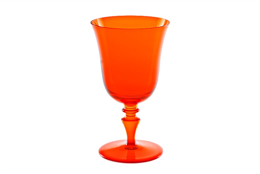 Water glass 8/77 Murano glass orange Nasonmoretti