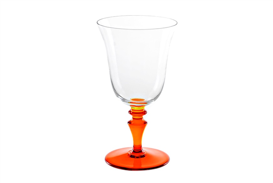 Wine glass 8/77 Murano glass orange Nasonmoretti