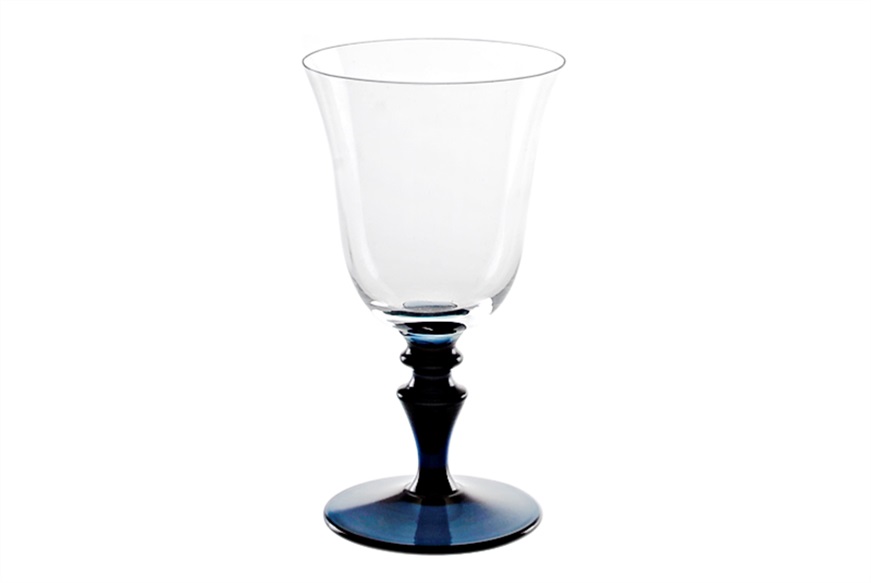 Bicchiere vino 8/77 vetro di Murano blu avio Nasonmoretti