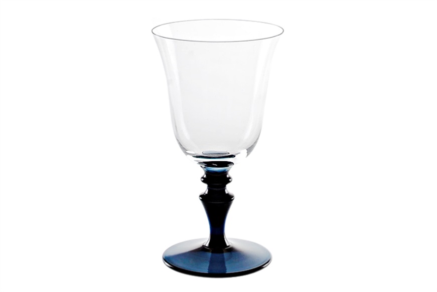 Wine glass 8/77 Murano glass blue Nasonmoretti