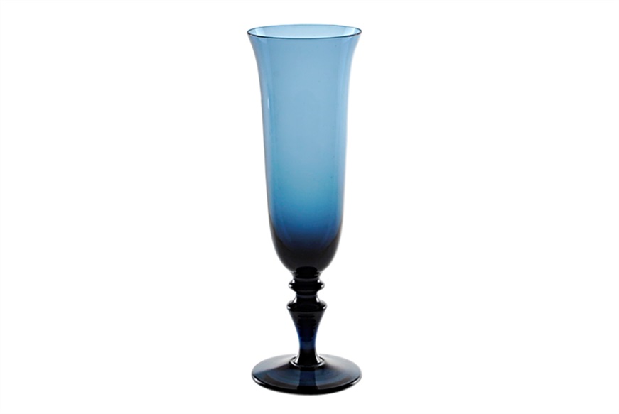 Flute 8/77 Murano glass blue Nasonmoretti