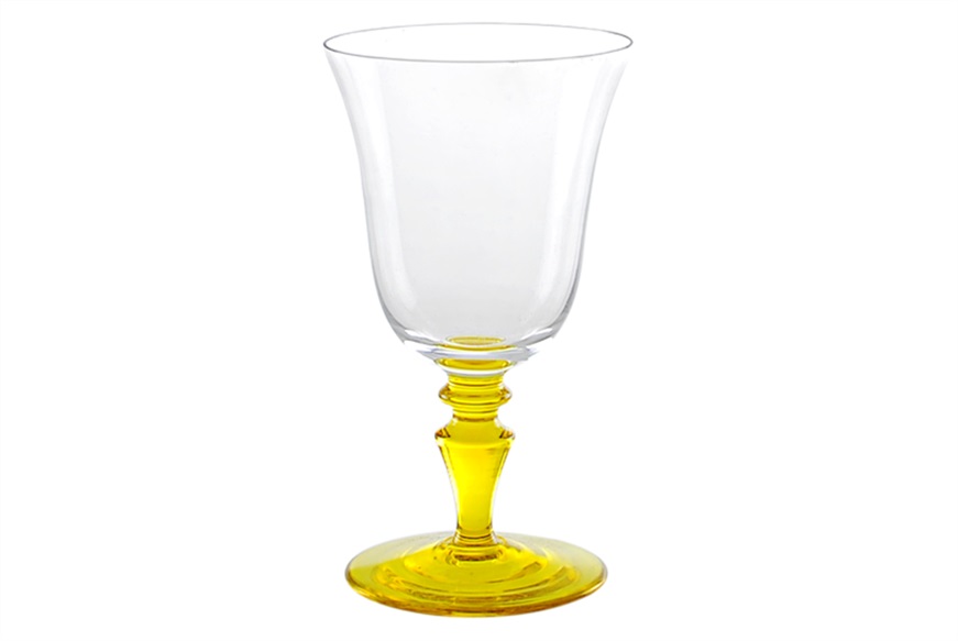 Bicchiere vino 8/77 vetro di Murano giallo Nasonmoretti
