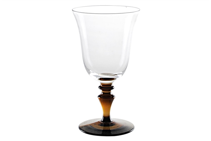 Wine glass 8/77 Murano glass brown Nasonmoretti