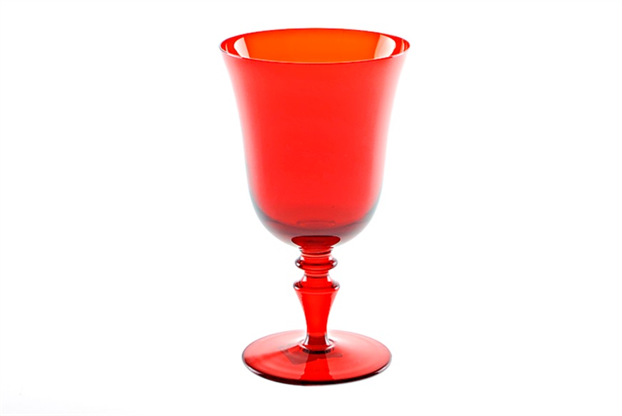 Bicchiere acqua 8/77 vetro di Murano rosso Nasonmoretti