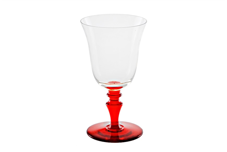 Bicchiere vino 8/77 vetro di Murano rosso Nasonmoretti