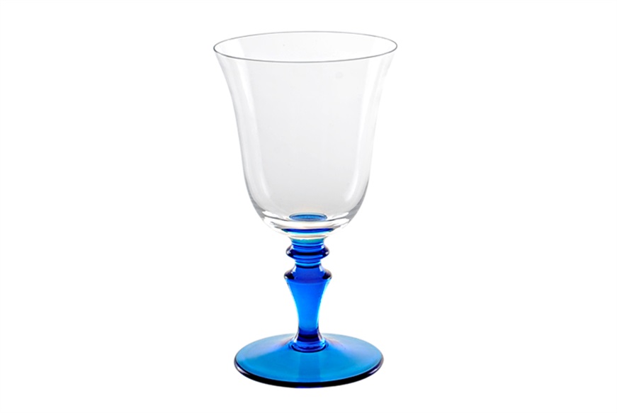 Bicchiere vino 8/77 vetro di Murano acquamarina Nasonmoretti