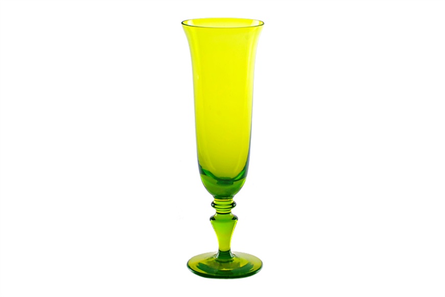 Flute 8/77 Murano glass acid green Nasonmoretti