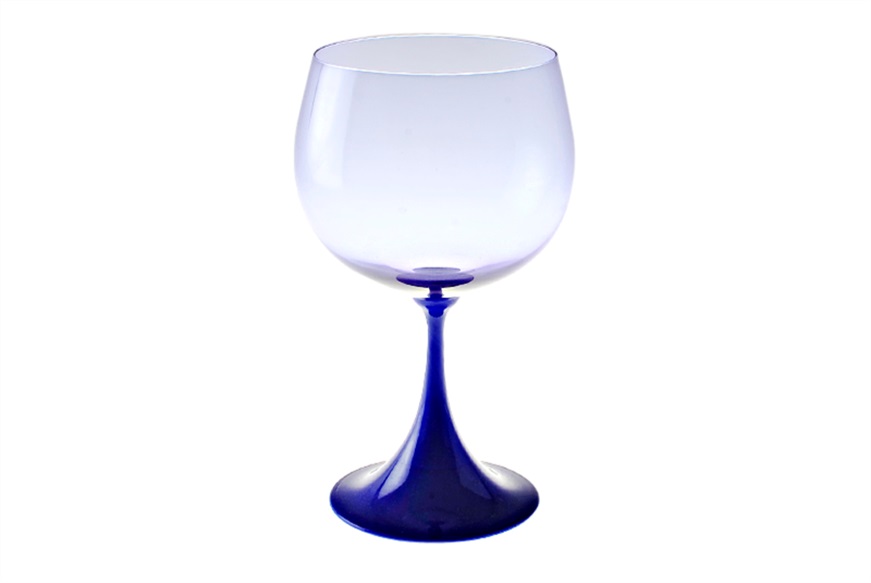 Bourgogne goblet Burlesque Murano glass blue peach Nasonmoretti