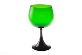 Bourgogne goblet Burlesque Murano glass bilberry green Nasonmoretti