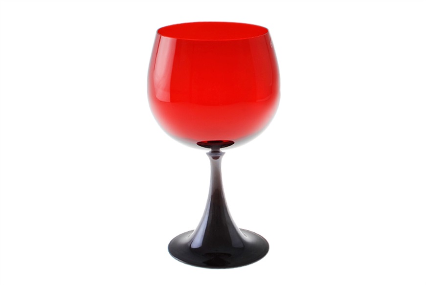Bourgogne goblet Burlesque Murano glass bilberry red Nasonmoretti