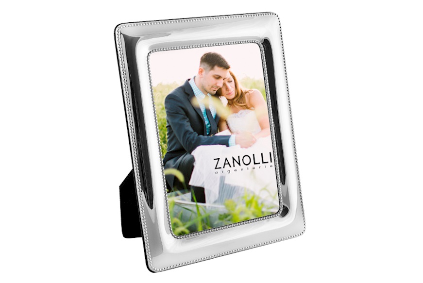 Picture frame silver with bold band and beaded edges Selezione Zanolli