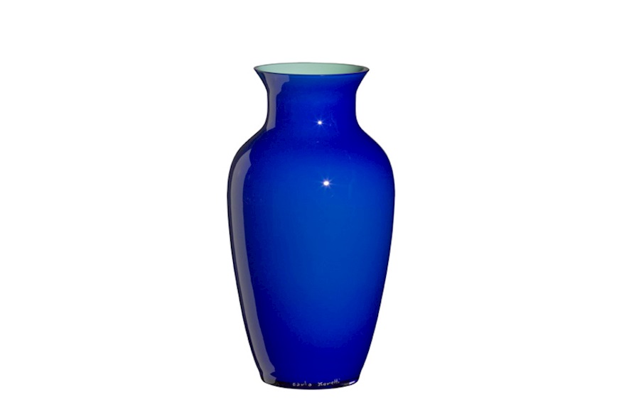 Vase I Cinesi Murano glass Laguna blue torquoise Carlo Moretti