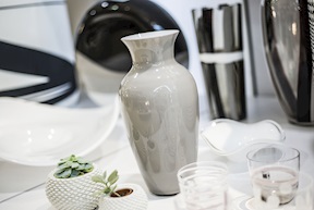 Vase I Cinesi Murano glass Dandy grey white Carlo Moretti