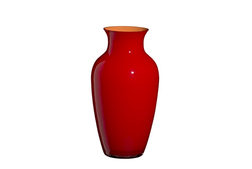 Vase I Cinesi Murano glass Aragosta moretti red orange Carlo Moretti