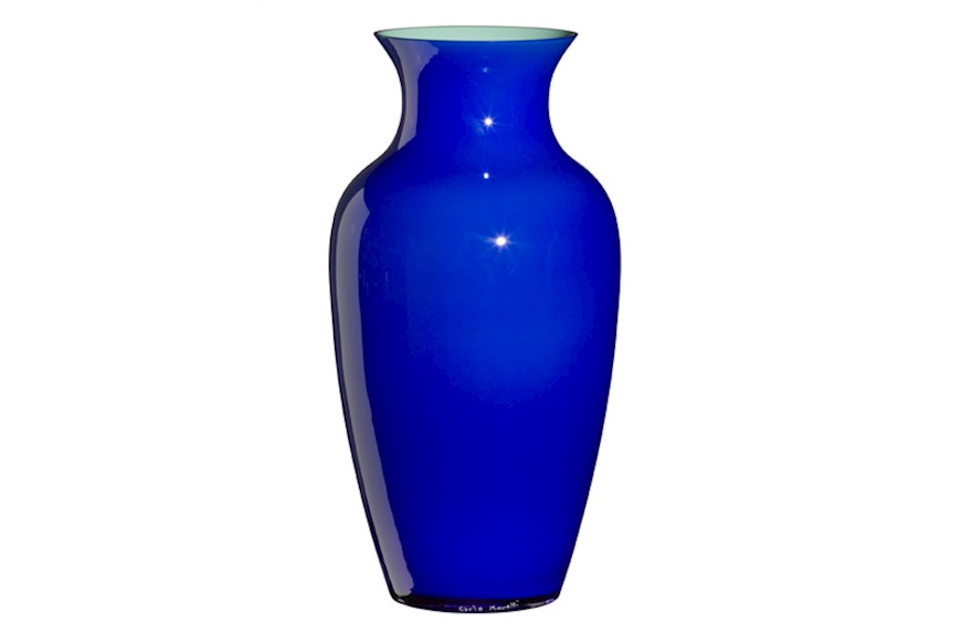 Vaso I Cinesi vetro di Murano Laguna blu turchese Carlo Moretti