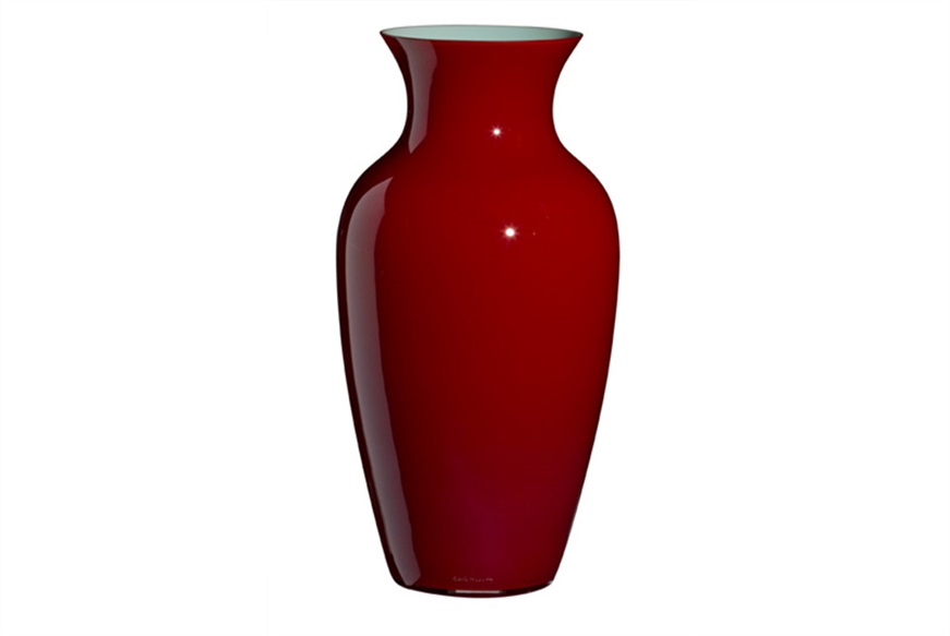 Vase I Cinesi Murano glass Levante bordeaux torquoise Carlo Moretti