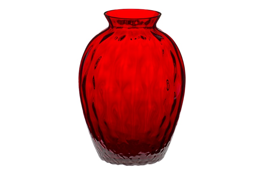 Vaso Polaris vetro di Murano rosso moretti Carlo Moretti