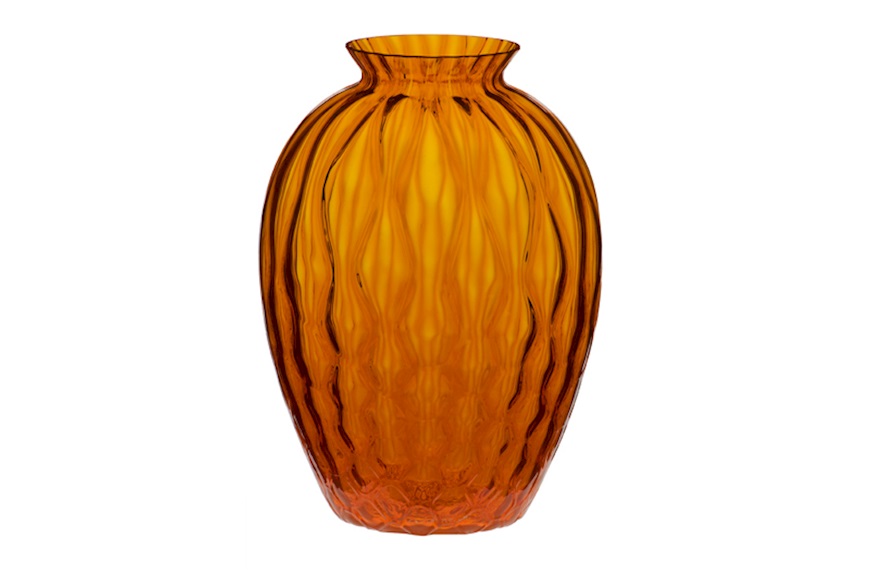 Vaso Polaris vetro di Murano arancio Carlo Moretti