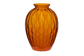 Vase Polaris Murano glass orange Carlo Moretti