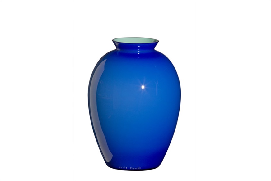 Vaso Lopas Laguna Blu vetro di Murano Carlo Moretti