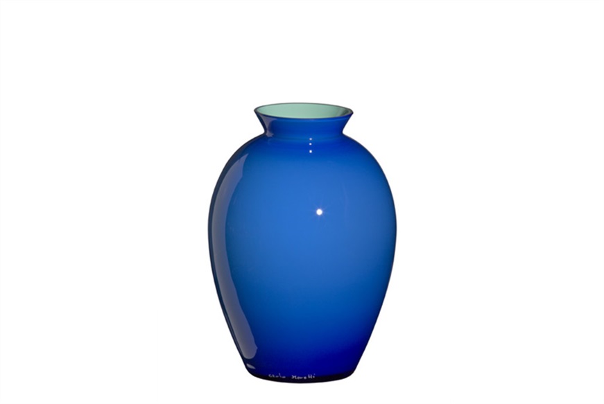 Vase Lopas Laguna Blu Murano glass Carlo Moretti