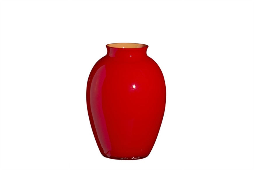 Vase Lopas Murano glass orange Carlo Moretti