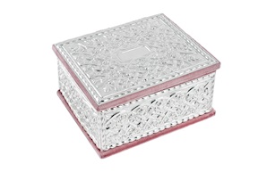 Jewellery box silver and pink velvet Selezione Zanolli