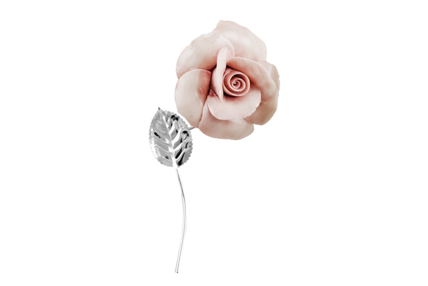 Rose Capodimonte silver pink Selezione Zanolli