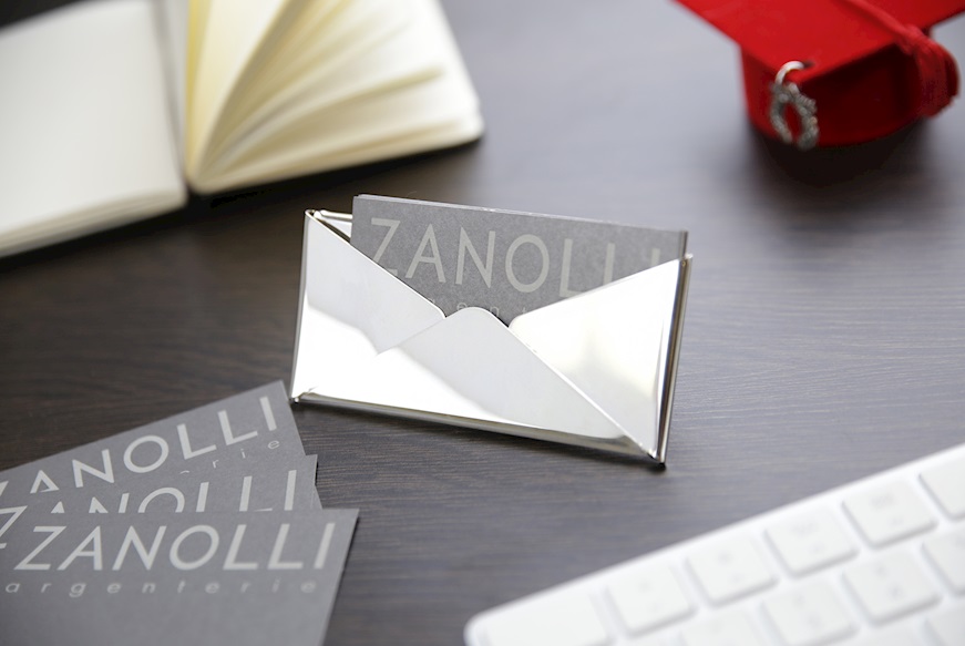 Business card holder silver in the shape of envelope Selezione Zanolli
